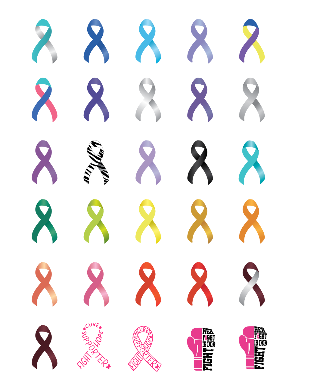 PCC 2006 CANCER RIBBONS Transfer Paper | THE CHARM BAR
