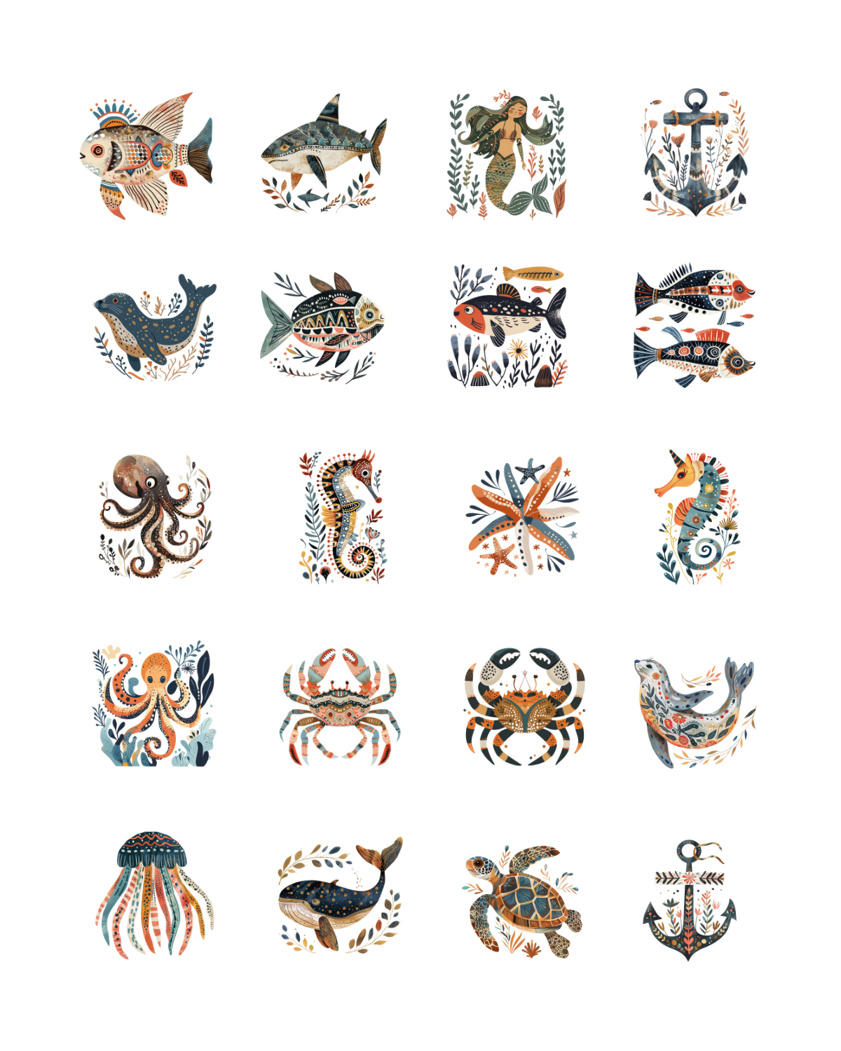 PCC 2016 FOLK ART NAUTICAL Transfer Paper | THE CHARM BAR