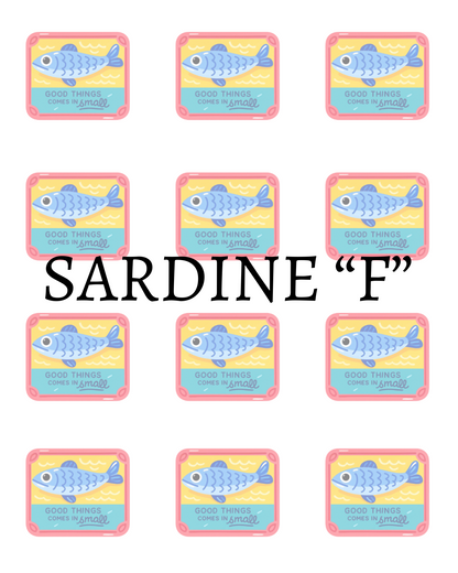 SARDINE "F" TRANSFER PAPER & CUTTER | MATCHING CUTTERS | POLYMER CLAY CUTTERS
