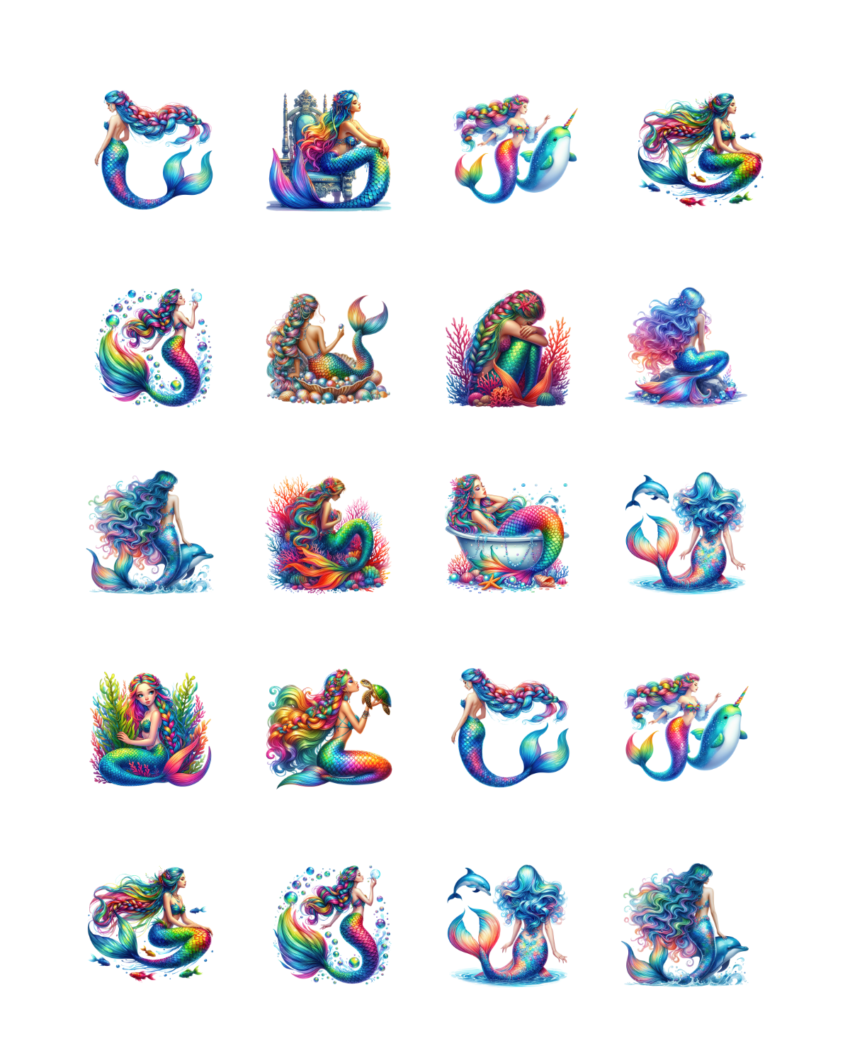 PCC 2029 RAINBOW MERMAIDS Transfer Paper | THE CHARM BAR