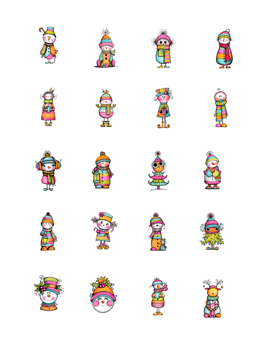 PCC 2103 COLORFUL SNOWMEN Transfer Paper | THE CHARM BAR