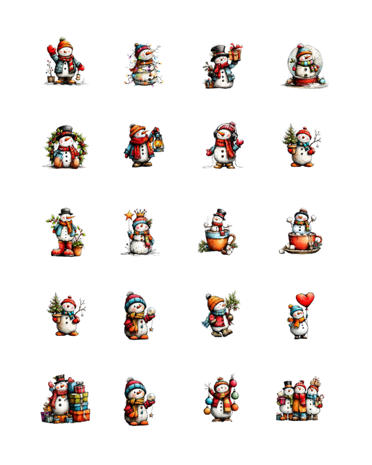 PCC 2106 WATERCOLOR SNOWMEN Transfer Paper | THE CHARM BAR