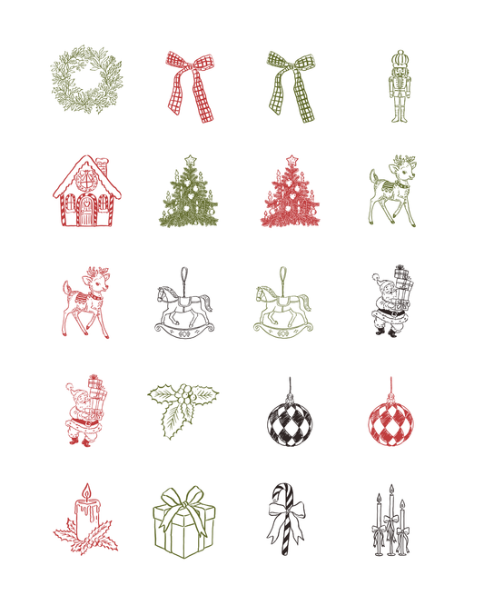 PCC 2104 LINEDRAWING CHRISTMAS Transfer Paper | THE CHARM BAR