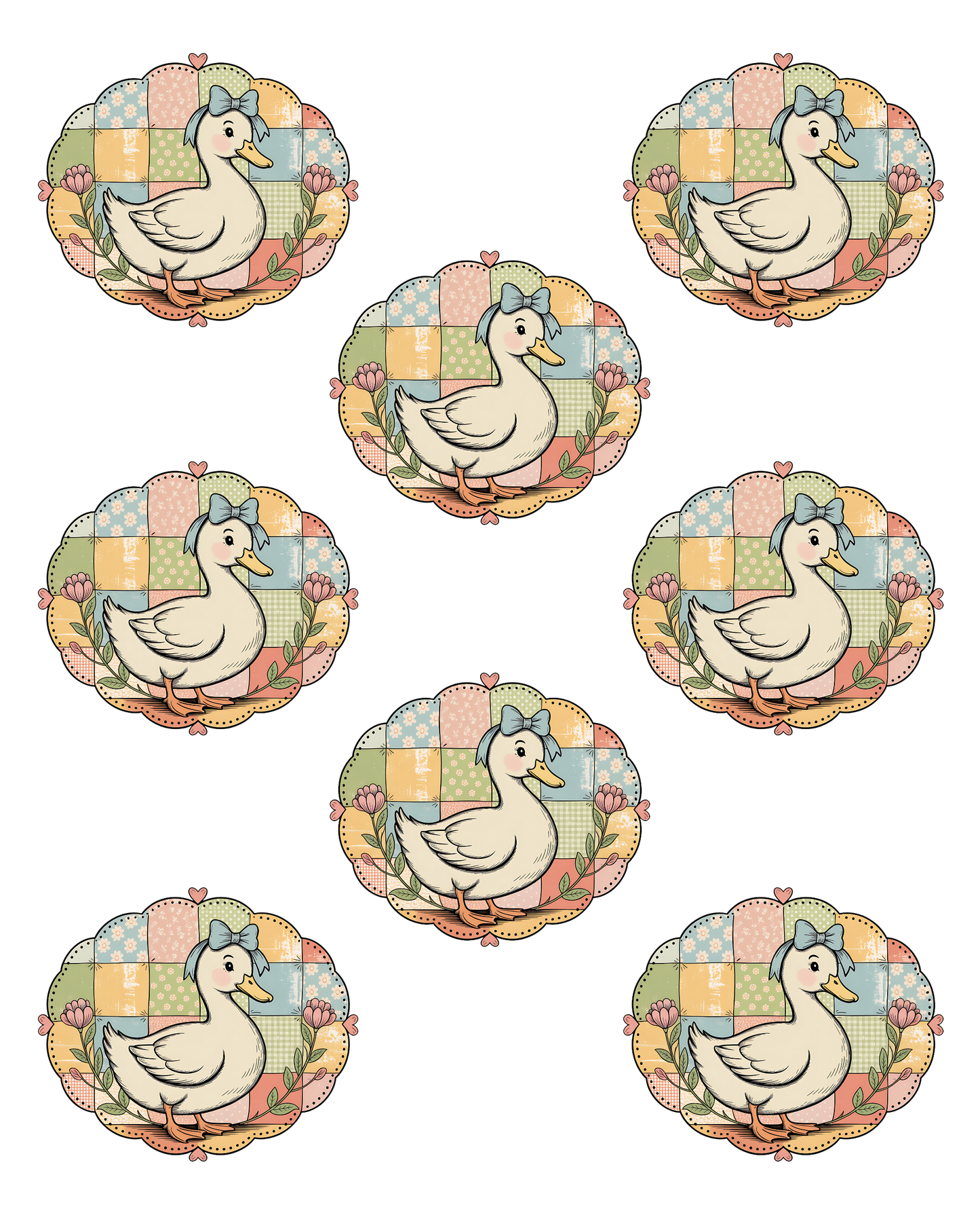 QUILT OVAL GOOSE TRANSFER PAPER & CUTTERS | POLYMER CLAY CUTTERS