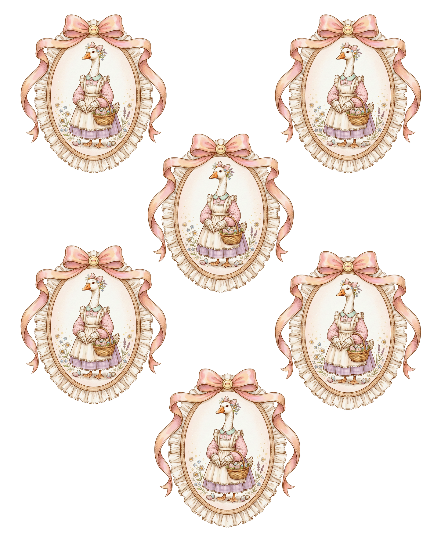PINK BOW GOOSE TRANSFER PAPER & CUTTERS | POLYMER CLAY CUTTERS