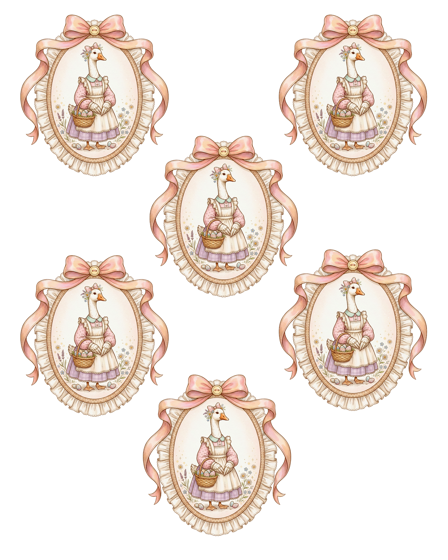 PINK BOW GOOSE TRANSFER PAPER & CUTTERS | POLYMER CLAY CUTTERS