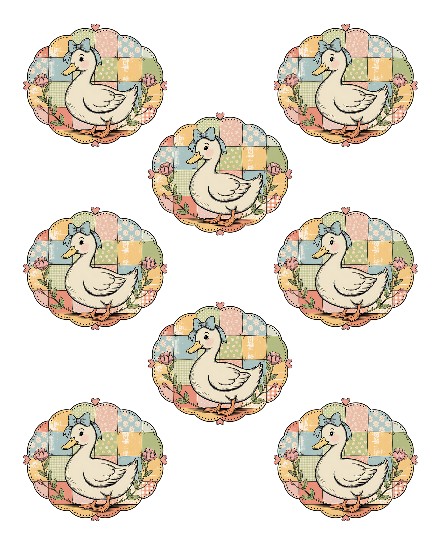 QUILT OVAL GOOSE TRANSFER PAPER & CUTTERS | POLYMER CLAY CUTTERS