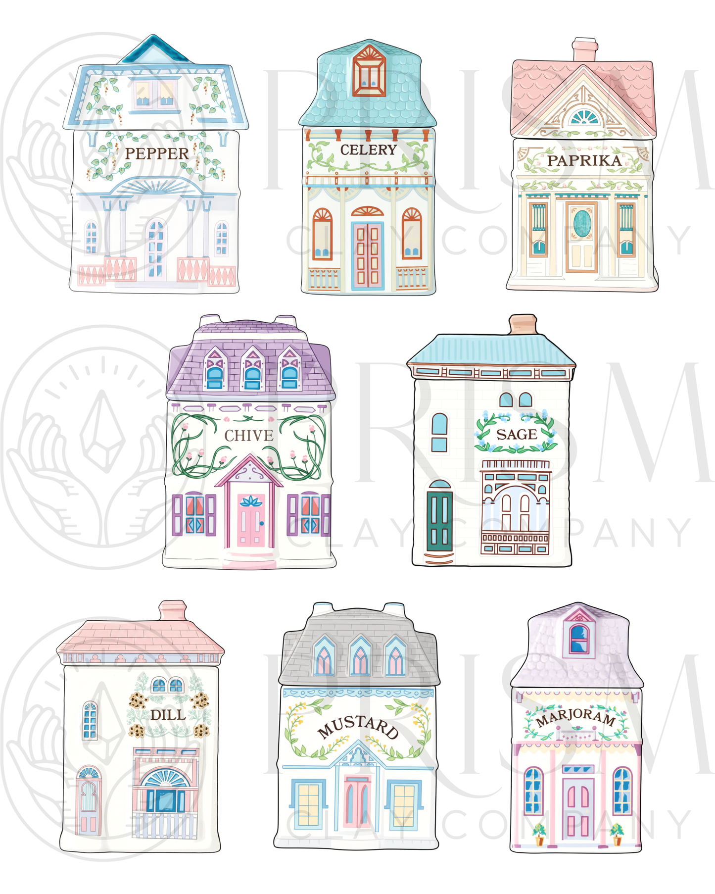 TRANSFERS & CUTTER COMBO FULLSIZE SPICE VILLAGE | VINTAGE KITCHEN NOSTALGIA | POLYMER CLAY CUTTERS