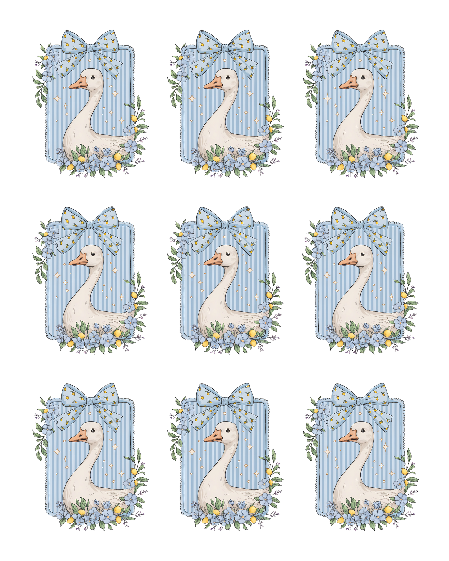 BLUE BOW GOOSE TRANSFER PAPER & CUTTERS | POLYMER CLAY CUTTERS