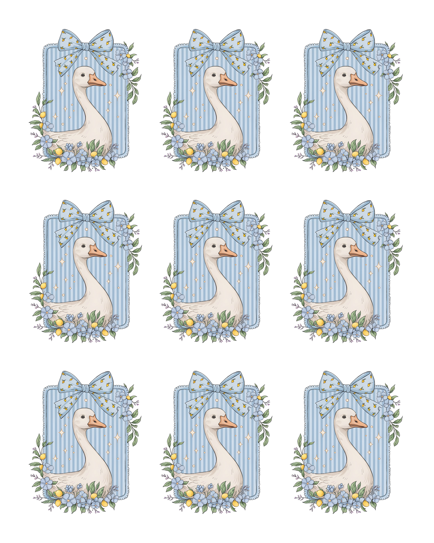 BLUE BOW GOOSE TRANSFER PAPER & CUTTERS | POLYMER CLAY CUTTERS