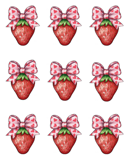 STRAWBERRY TOP BOW TRANSFER PAPER & CUTTER | PCC SET 005 | TRANSFER PAPER | CLAY CUTTER