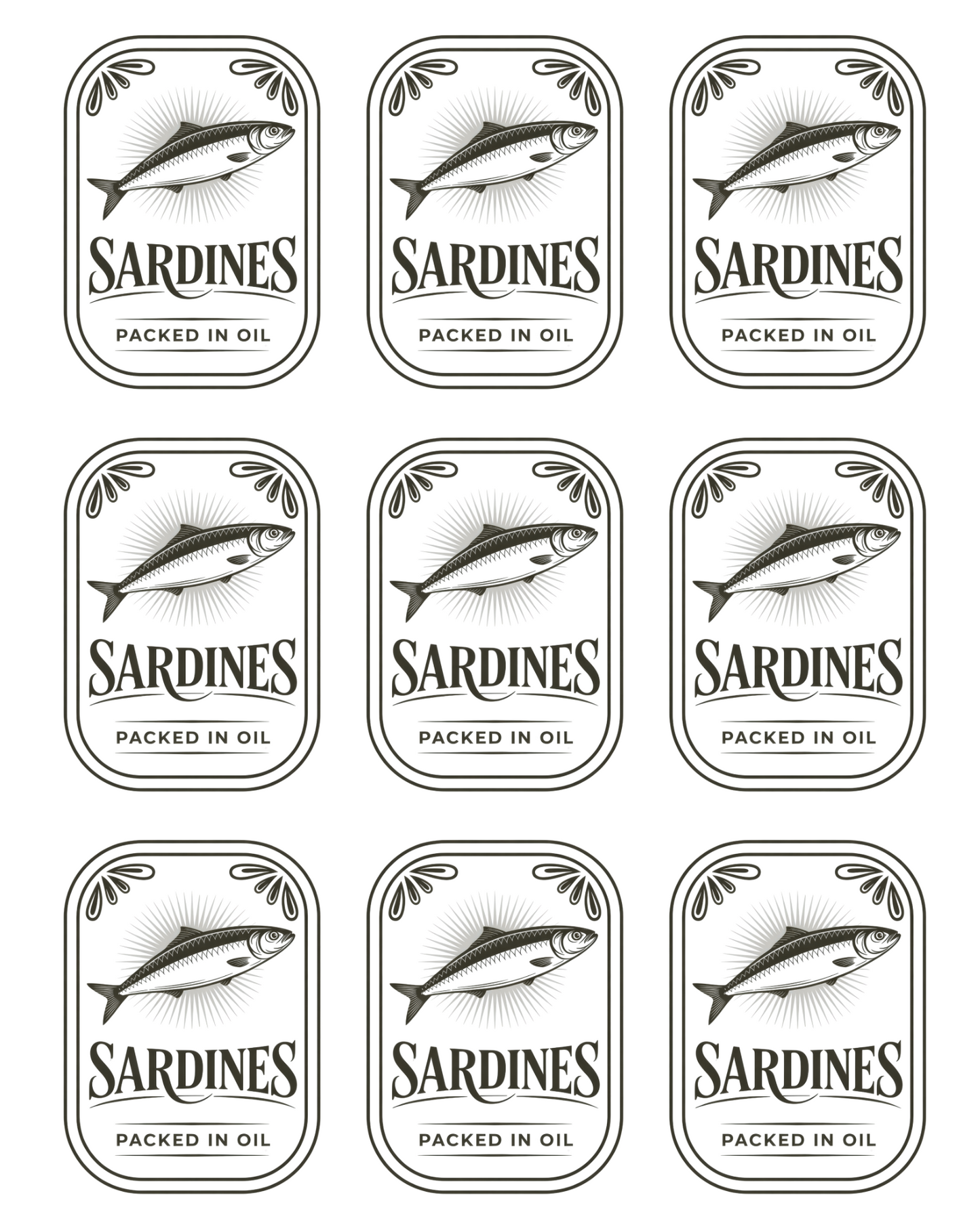 SARDINES IN OIL TRANSFER PAPER & CUTTER | PCC SET 015 | TRANSFER PAPER | CLAY CUTTER