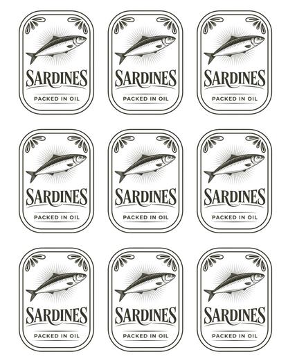 SARDINES IN OIL TRANSFER PAPER & CUTTER | PCC SET 015 | TRANSFER PAPER | CLAY CUTTER