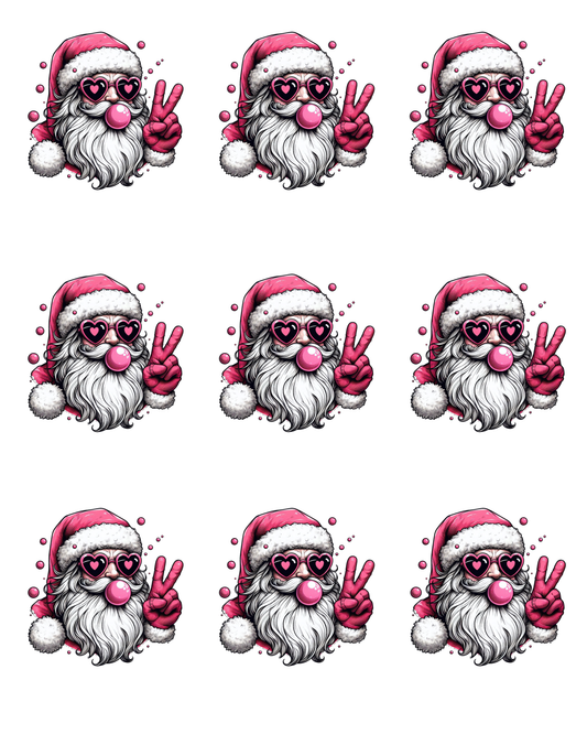 PCC 2069 PEACE BUBBLE SANTA 2PC. Transfer Paper | CHRISTMAS | POLYMER CLAY