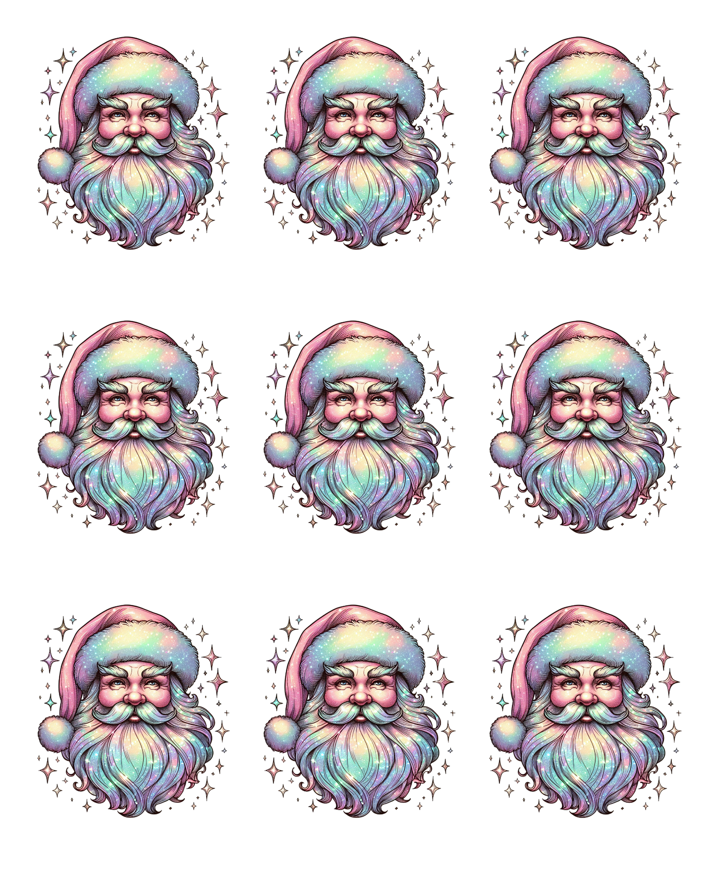 PCC 2068 GLITTER SANTA 2PC. Transfer Paper | CHRISTMAS | POLYMER CLAY
