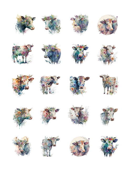 PCC 2093 BOHO COWS Transfer Paper | THE CHARM BAR