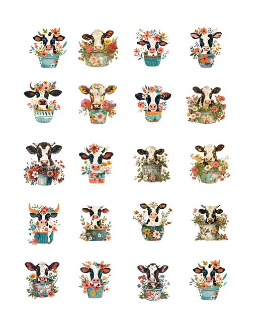 PCC 2092 RETRO COWS Transfer Paper | THE CHARM BAR