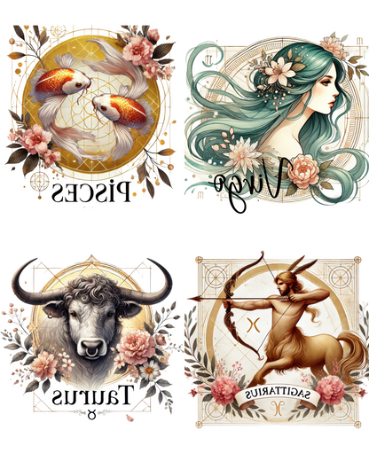 ZODIAC MAGNET TRANSFER PAPER & CUTTER | PCC SET 019 | TRANSFER PAPER | CLAY CUTTER