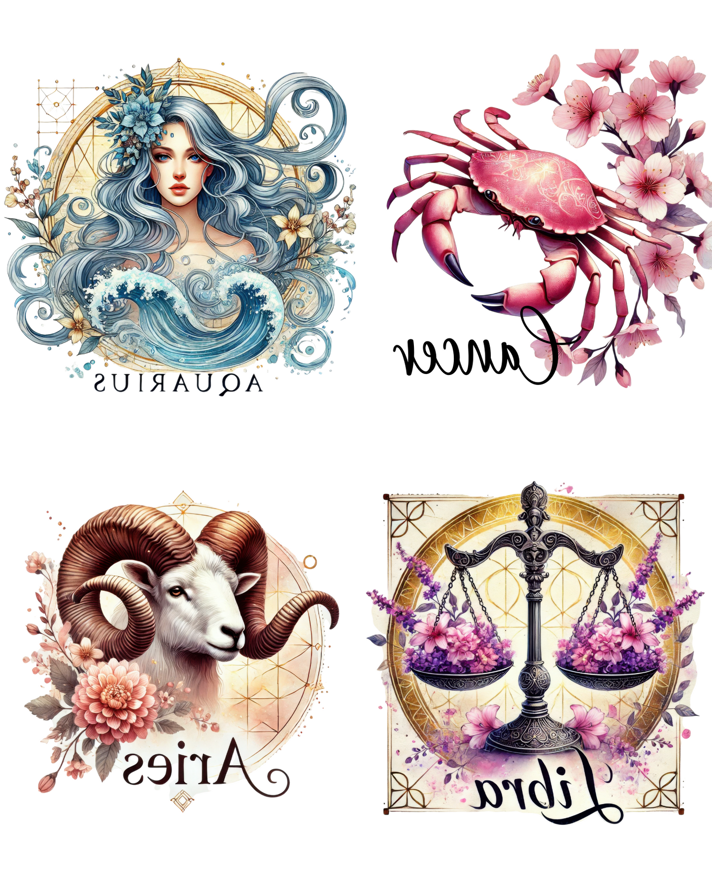 ZODIAC MAGNET TRANSFER PAPER & CUTTER | PCC SET 019 | TRANSFER PAPER | CLAY CUTTER