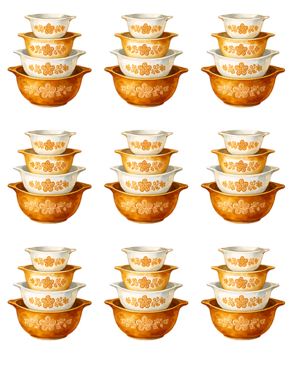 PYREX BOWL STACKS TRANSFER PAPER & CUTTER | TRANSFER PAPER | CLAY CUTTER