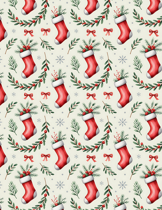 PCC 2073 XMAS STOCKINGS Transfer Paper | CHRISTMAS | POLYMER CLAY