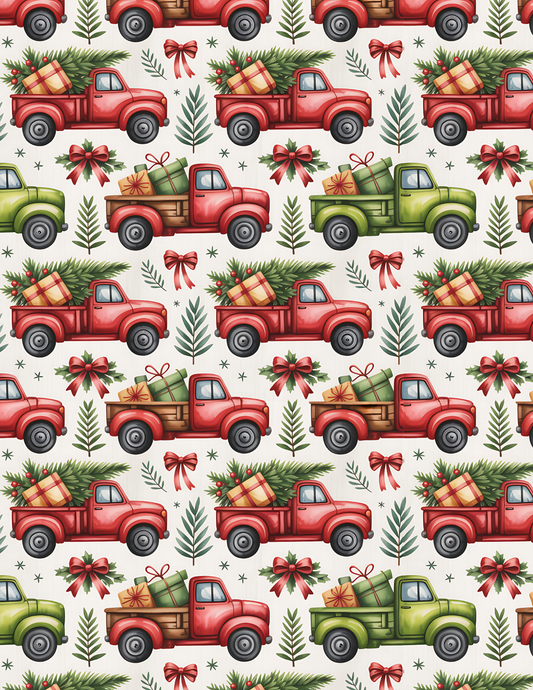 PCC 2072 RED TRUCK XMASTransfer Paper | CHRISTMAS | POLYMER CLAY