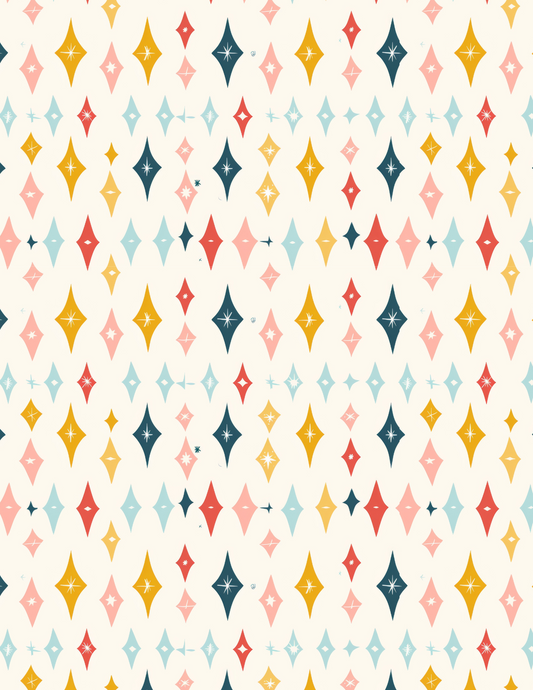 PCC VK102 RETRO DIAMONDS Transfer Paper | POLYMER CLAY