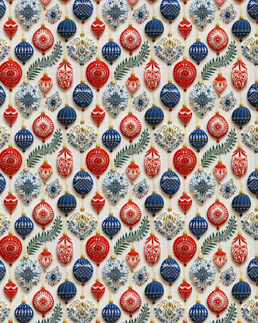 PCC 2052 EMBROIDERED ORNAMENTS Transfer Paper | CHRISTMAS | POLYMER CLAY