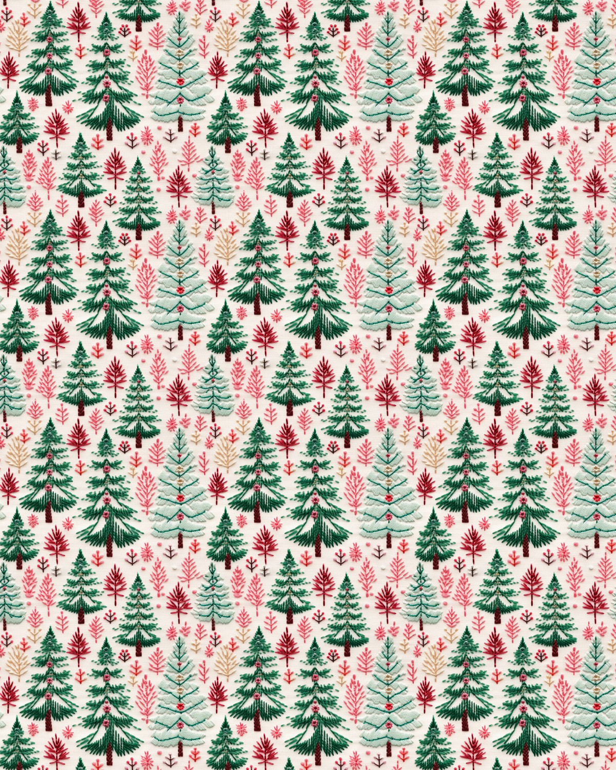 PCC 2053 EMBROIDERED TREES Transfer Paper | CHRISTMAS | POLYMER CLAY