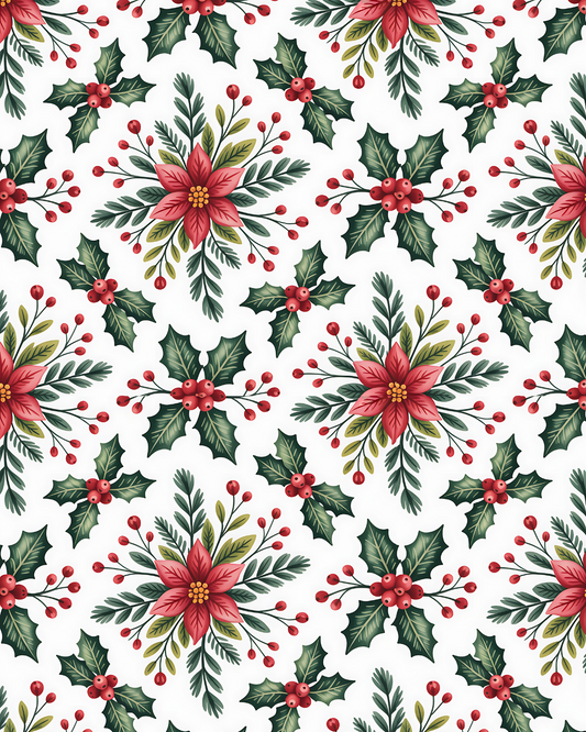PCC 2057 CHRISTMAS POINCETTAS Transfer Paper | CHRISTMAS | POLYMER CLAY