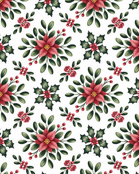 PCC 2058 CHRISTMAS POINCETTAS Transfer Paper | CHRISTMAS | POLYMER CLAY