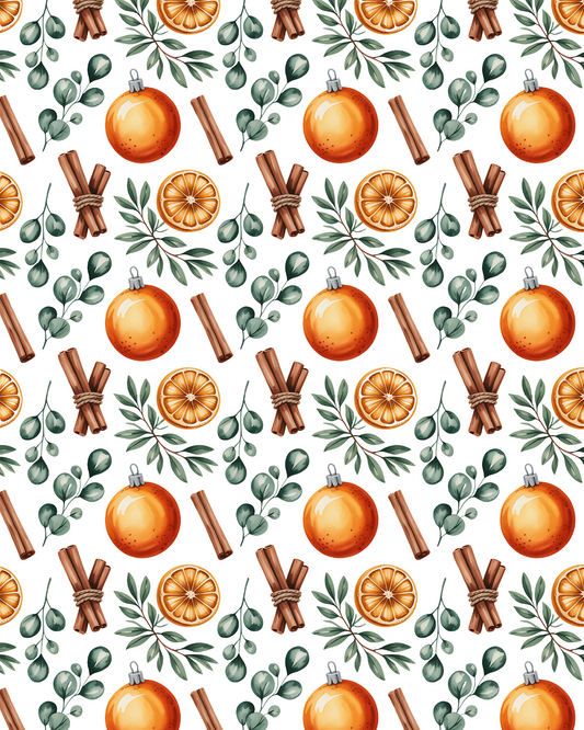 PCC 2060 CHRISTMAS ORANGE & CINNAMON Transfer Paper | CHRISTMAS | POLYMER CLAY