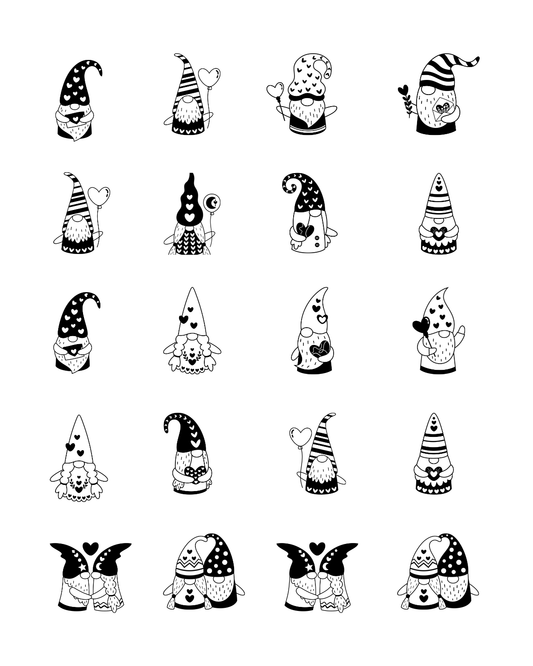 PCC 2109 BW GNOME DRAWINGS Transfer Paper | THE CHARM BAR