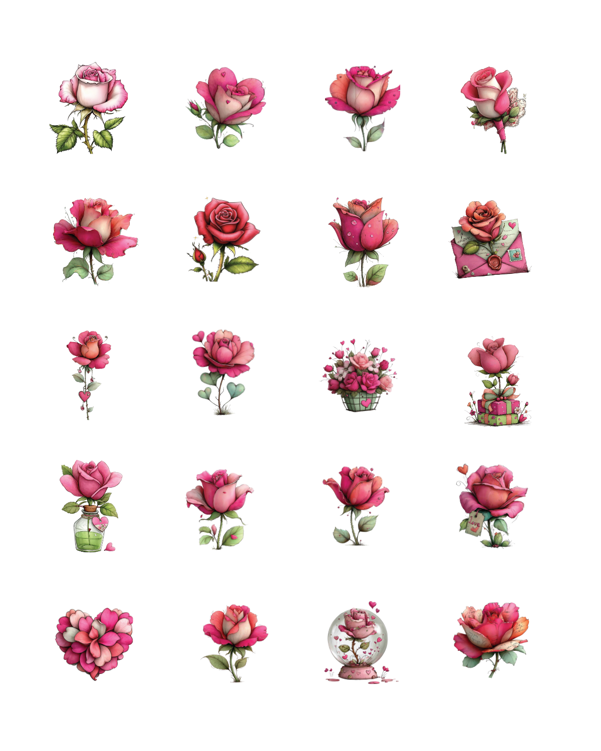 PCC 2110 VALENTINE ROSES Transfer Paper | THE CHARM BAR