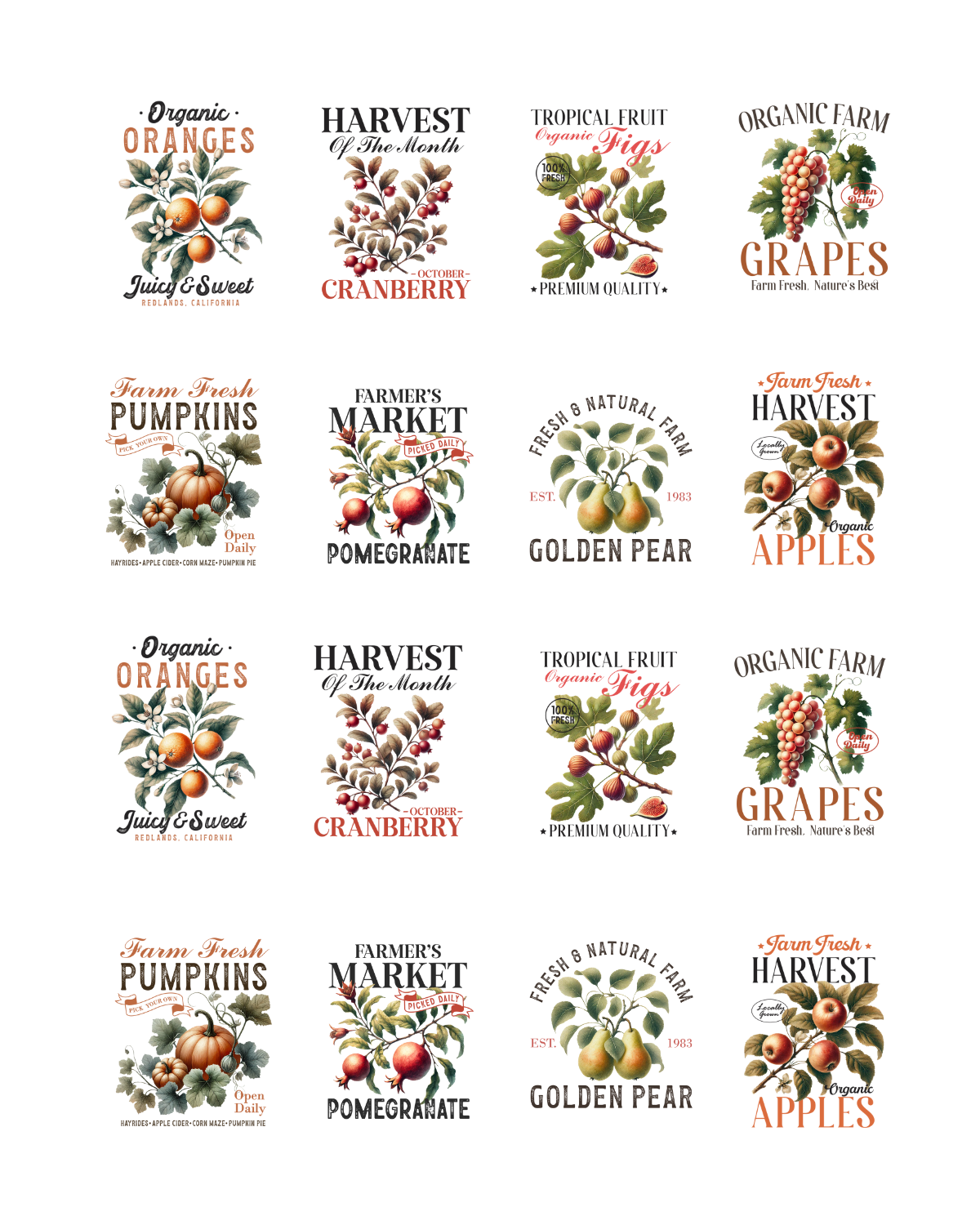 PCC 2048 VINTAGE FRUIT SIGNS Transfer Paper | THE CHARM BAR