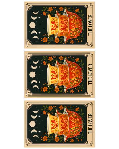 PYREX TAROT "THE LOVERS" TRANSFER PAPER & CUTTER | TRANSFER PAPER | CLAY CUTTER