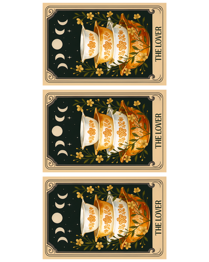 PYREX TAROT "THE LOVERS" TRANSFER PAPER & CUTTER | TRANSFER PAPER | CLAY CUTTER