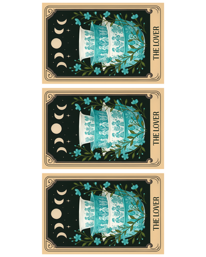 PYREX TAROT "THE LOVERS" TRANSFER PAPER & CUTTER | TRANSFER PAPER | CLAY CUTTER