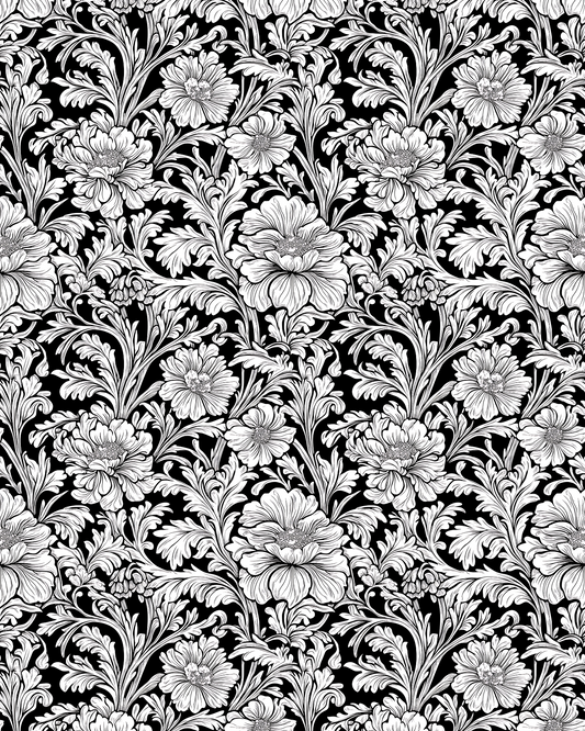 PCC 493 Transfer Paper | B/W FLORALS