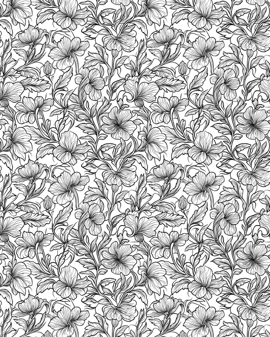 PCC 491 Transfer Paper | B/W FLORALS