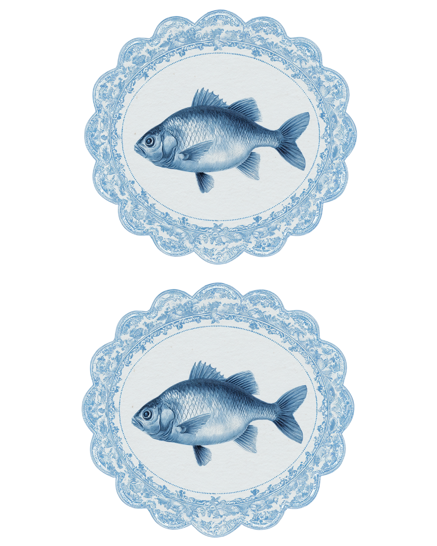 COASTAL FISH & LACE MAGNET TRANSFER PAPER & CUTTER | PCC SET 001 | TRANSFER PAPER | CLAY CUTTER