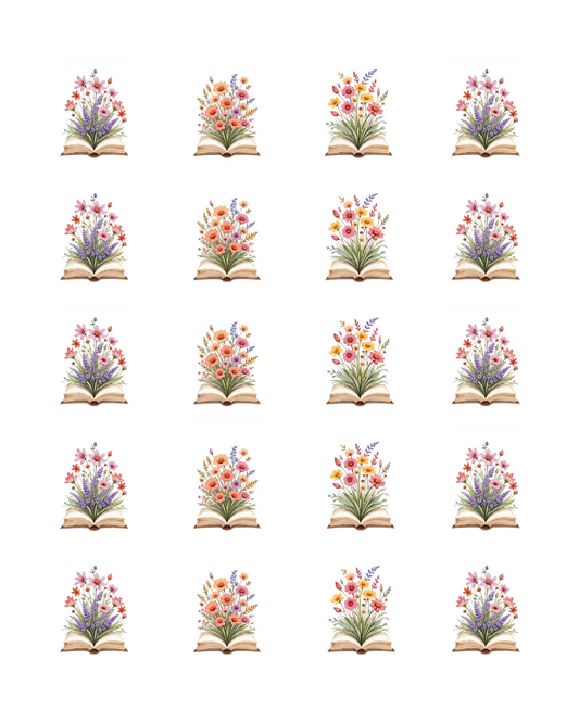 PCC 2065 BOOKS & FLOWERS Transfer Paper | THE CHARM BAR