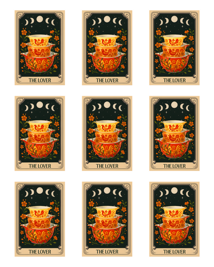 PYREX TAROT "THE LOVERS" TRANSFER PAPER & CUTTER | TRANSFER PAPER | CLAY CUTTER