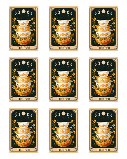 PYREX TAROT "THE LOVERS" TRANSFER PAPER & CUTTER | TRANSFER PAPER | CLAY CUTTER