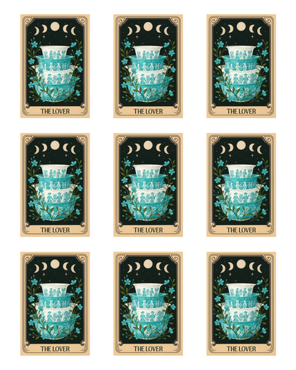 PYREX TAROT "THE LOVERS" TRANSFER PAPER & CUTTER | TRANSFER PAPER | CLAY CUTTER