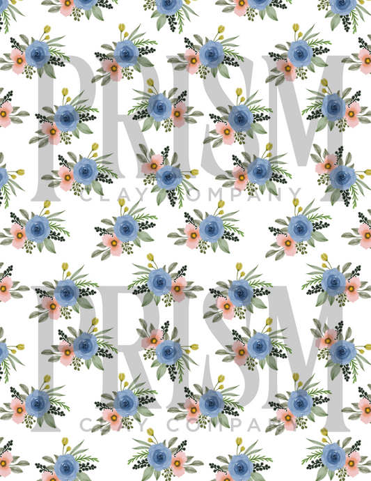 PCC 329 Transfer Paper | BLUE FLORAL