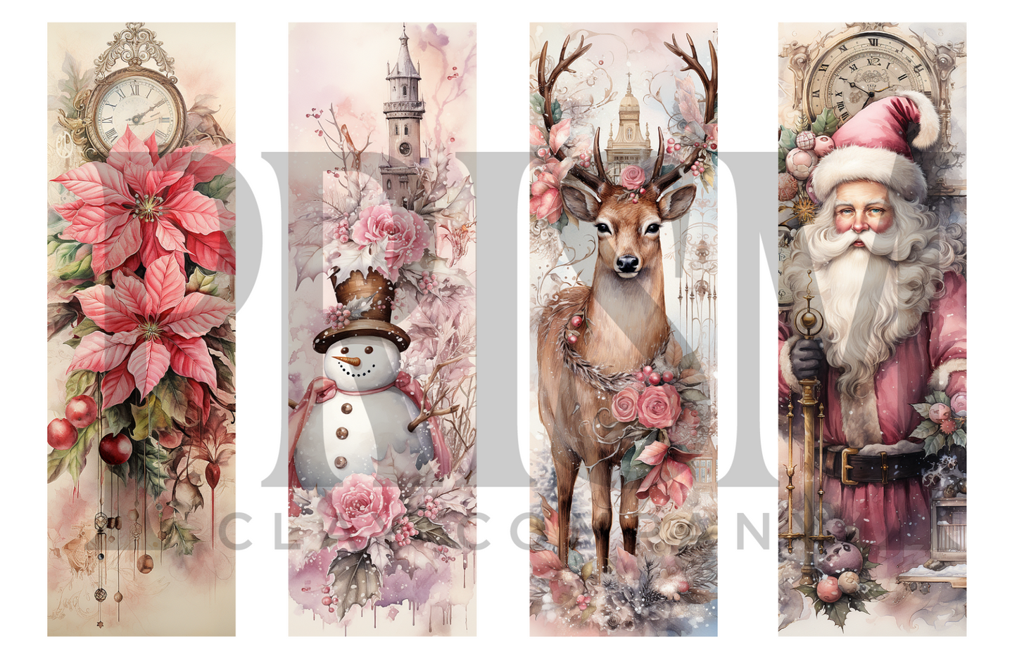 BOOK039 | Transfer Paper Bookmark Set of 4 | CHRISTMAS