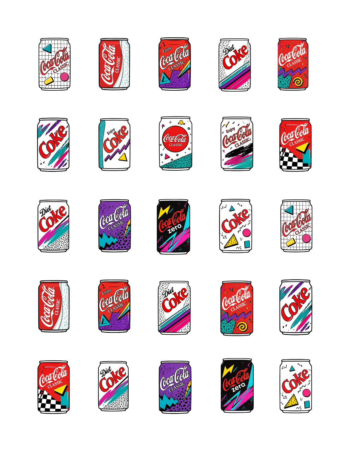 PCC 2360 RETRO 90'S COKE CANS Transfer Paper | THE CHARM BAR