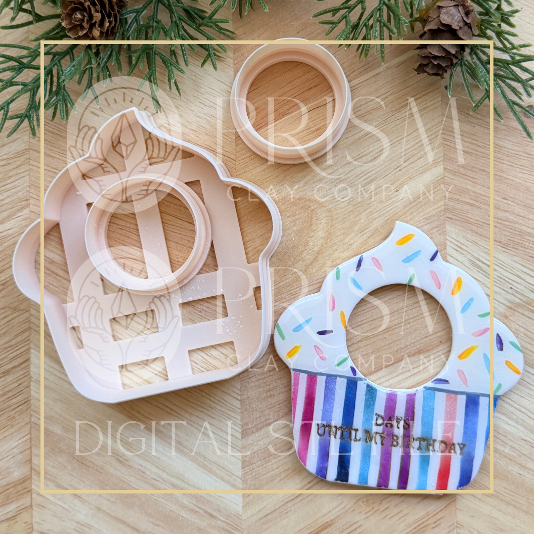 CUPCAKE MOOD MAGNET & STAMP STL FILE | Digital Instant Download | 3D Printing STL File | Polymer Clay Tool | Polymer Clay Cutter STL File