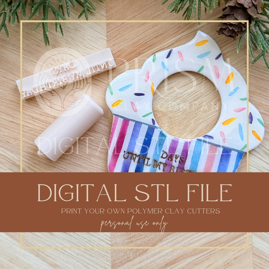 CUPCAKE MOOD MAGNET & STAMP STL FILE | Digital Instant Download | 3D Printing STL File | Polymer Clay Tool | Polymer Clay Cutter STL File